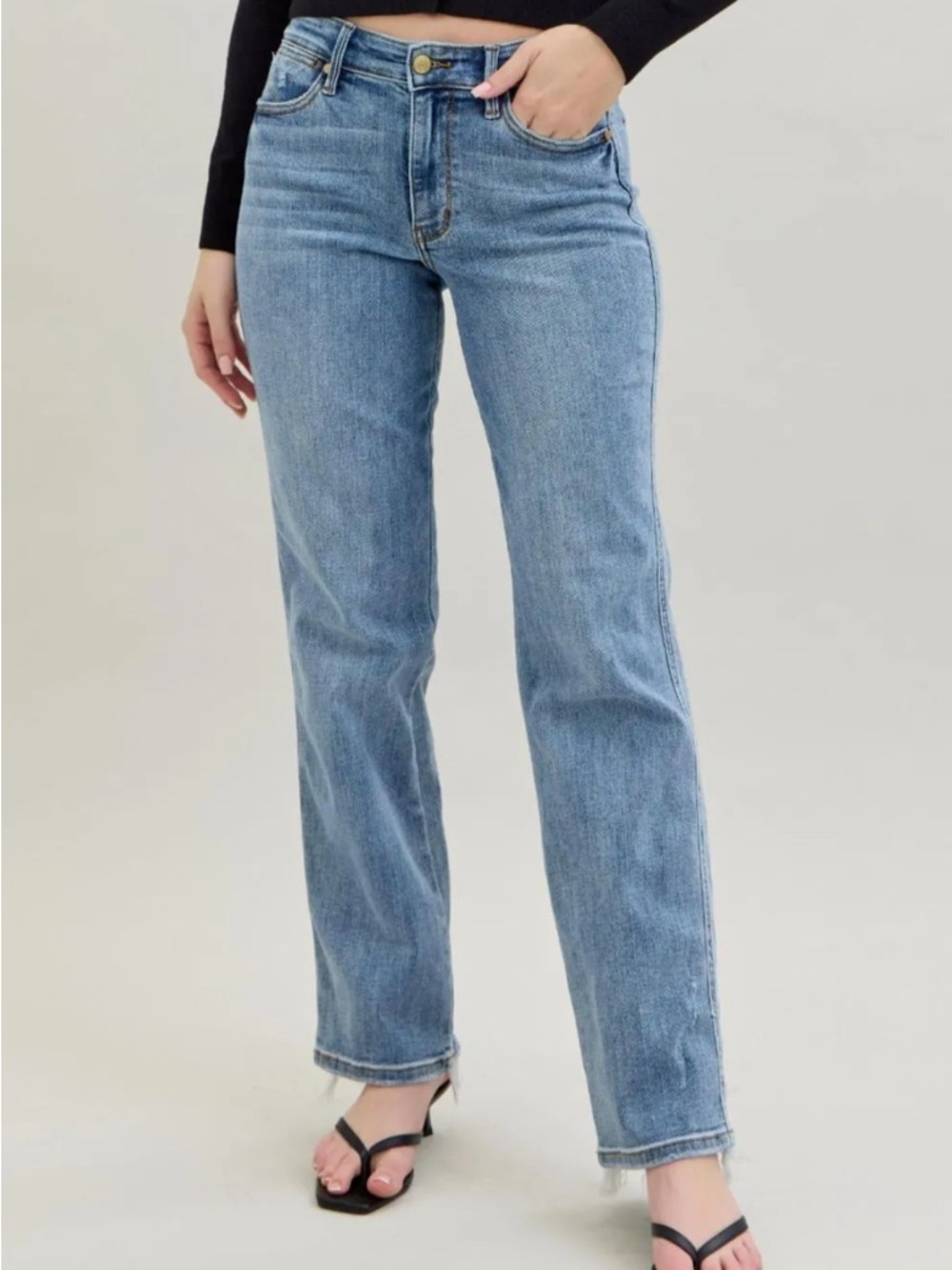 Judy Blue Mid Rise Dad Jeans Cell Phone Pocket Style 82540 NWT Womens Size 11/30